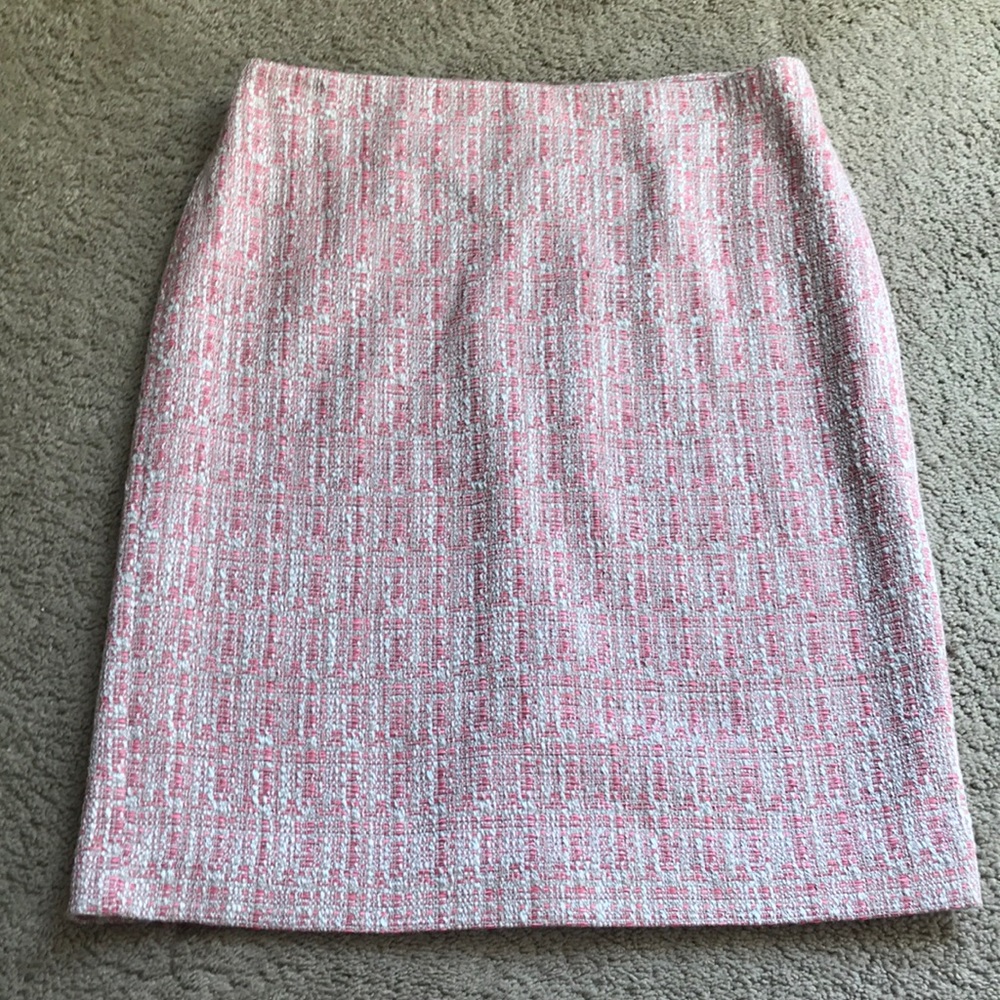 NWT Talbots Pink Tweed Pencil Skirt